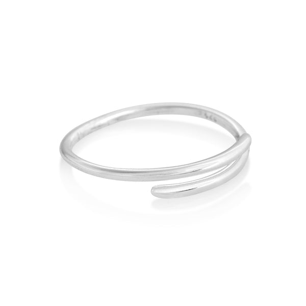 Crossover Silver Band Ring