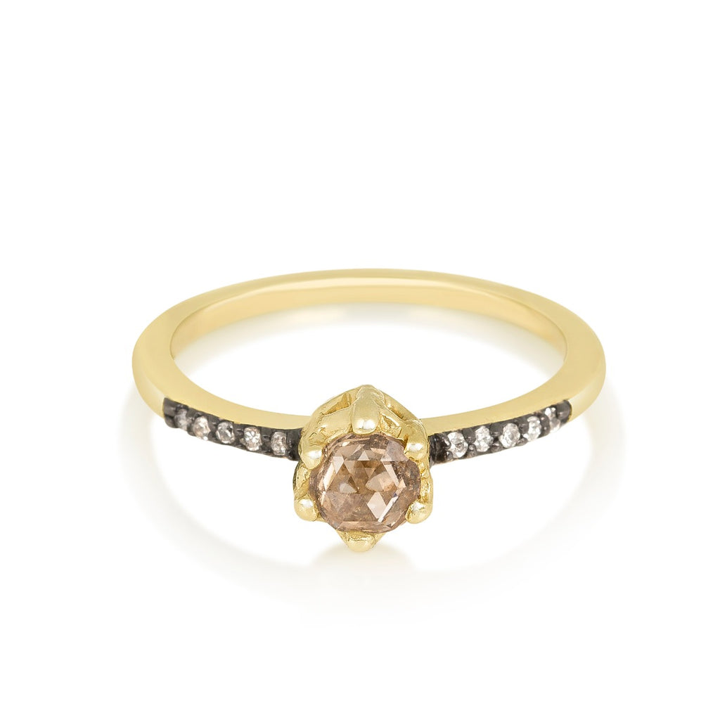 Champagne Entity Solitaire Ring