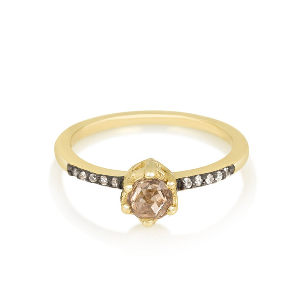 Champagne Entity Solitaire Ring