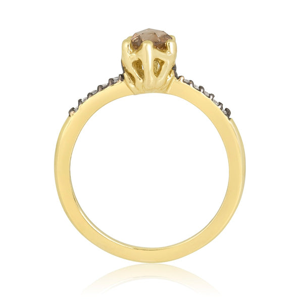 Champagne Entity Solitaire Ring
