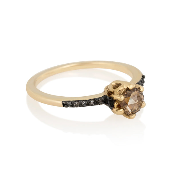 Champagne Entity Solitaire Ring