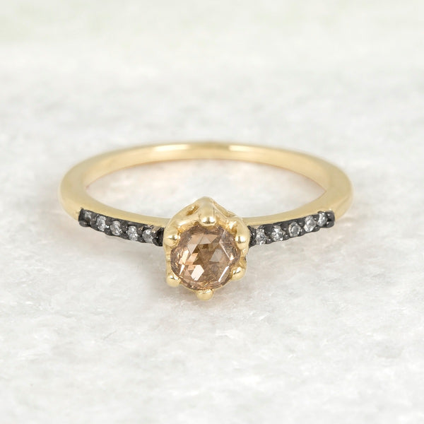 Champagne Entity Solitaire Ring
