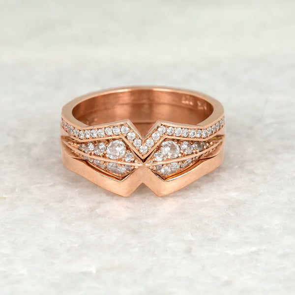 Inverted Star Pave Band