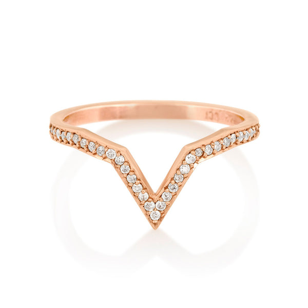 Grey Diamond Pave Star Band