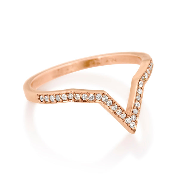 Grey Diamond Pave Star Band