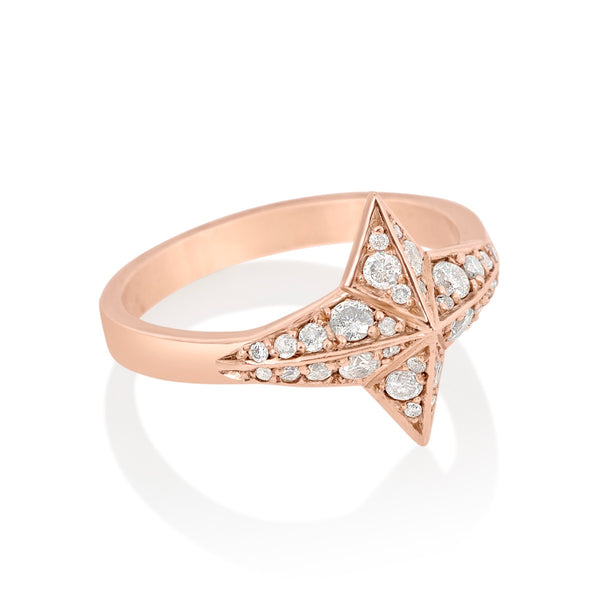Grey Diamond Pave Star Ring