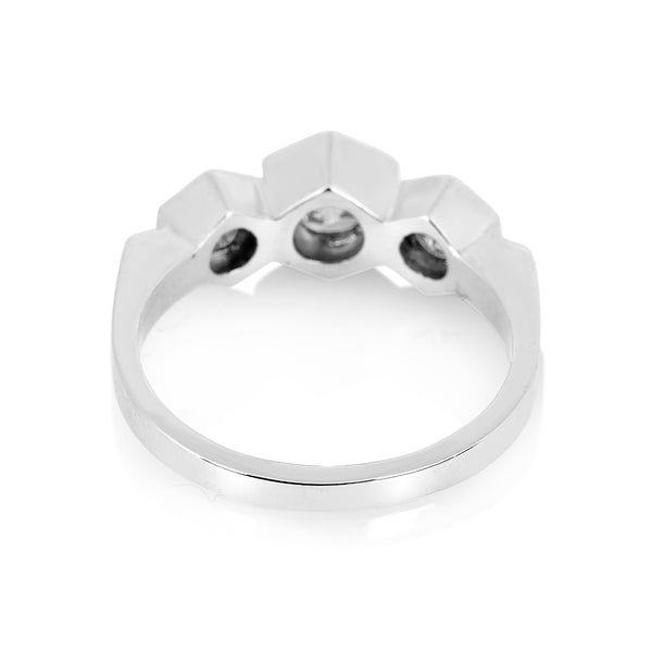 3 Diamond Hexagon Ring