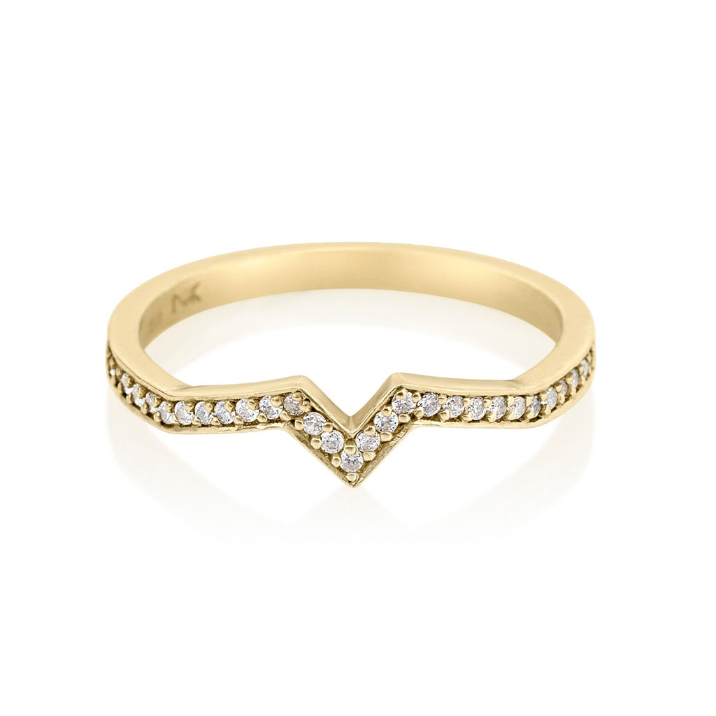 Inverted Star Pave Band