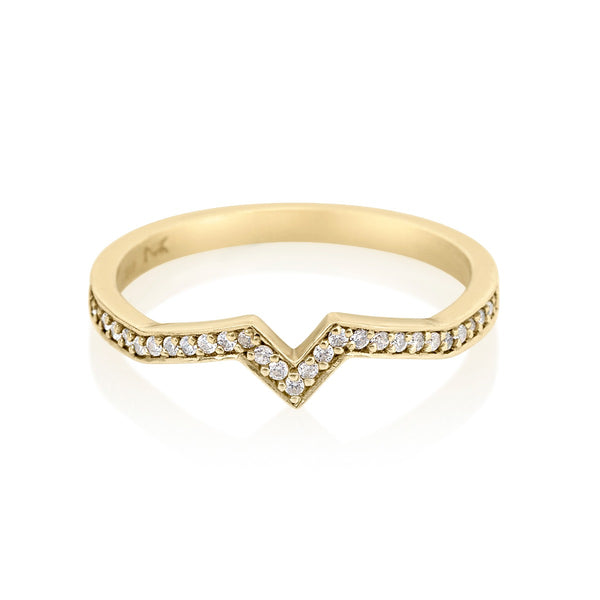 Inverted Star Pave Band