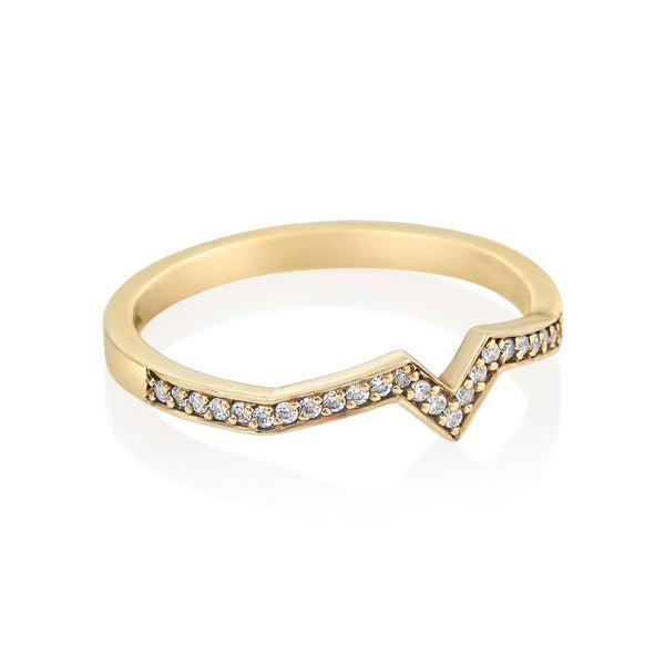 Inverted Star Pave Band