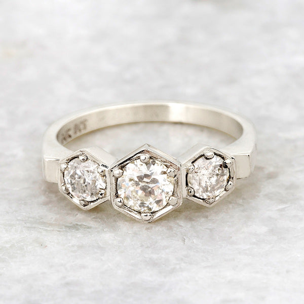 3 Diamond Hexagon Ring