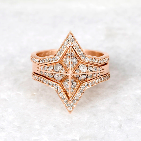 Grey Diamond Pave Star Ring