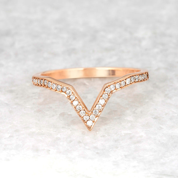 Grey Diamond Pave Star Band