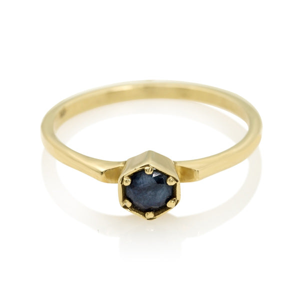 Hexagon Solitaire Ring