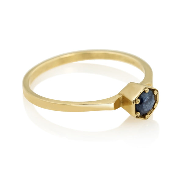 Hexagon Solitaire Ring