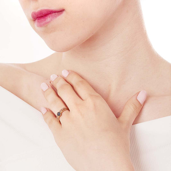 Hexagon Solitaire Ring