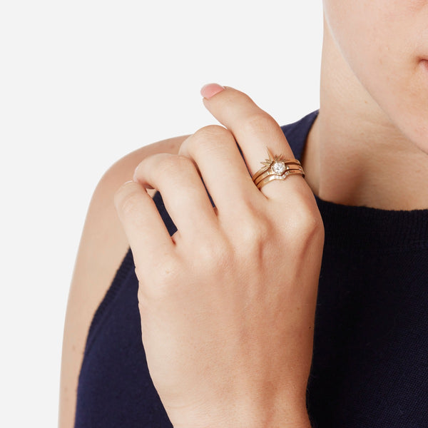 Hexagon Solitaire Ring