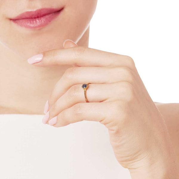 Hexagon Solitaire Ring