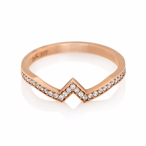 Inverted Star Pave Band