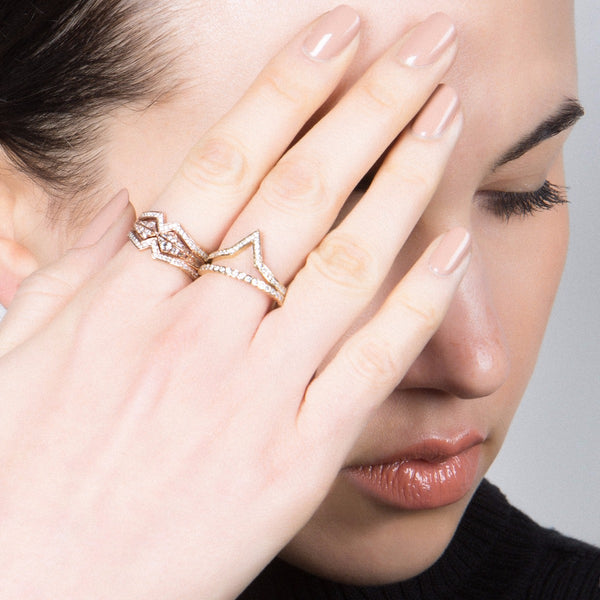 Inverted Star Pave Band