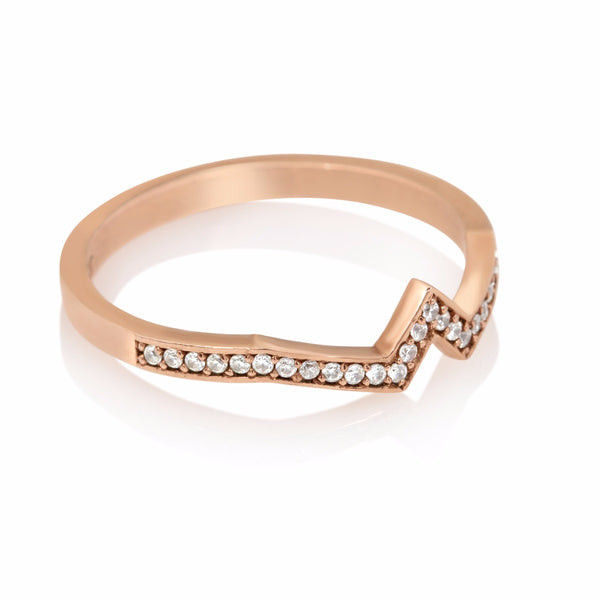 Inverted Star Pave Band