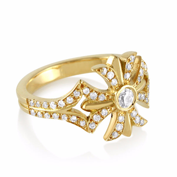 Diamond Cross Midi Ring