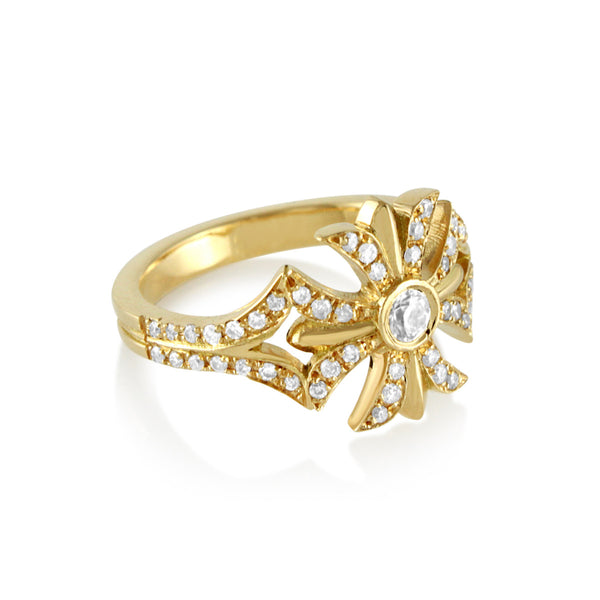 Diamond Cross Midi Ring