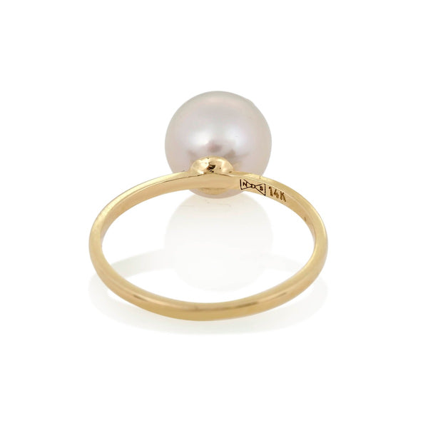 Gold Smiley Pearl Ring