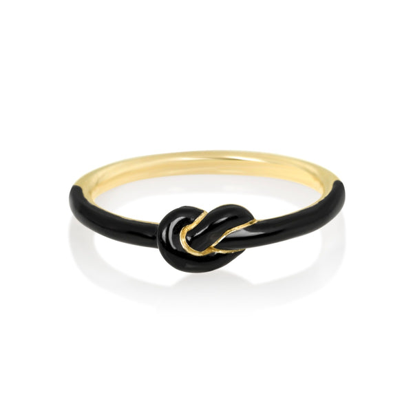 Black Enamel Maiko Ring