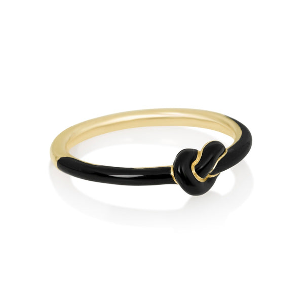 Black Enamel Maiko Ring