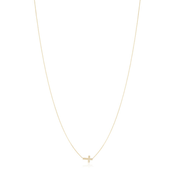 Gold Sideways Cross Necklace