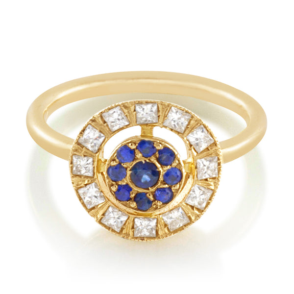 Harlequin Blue Sapphire Ring