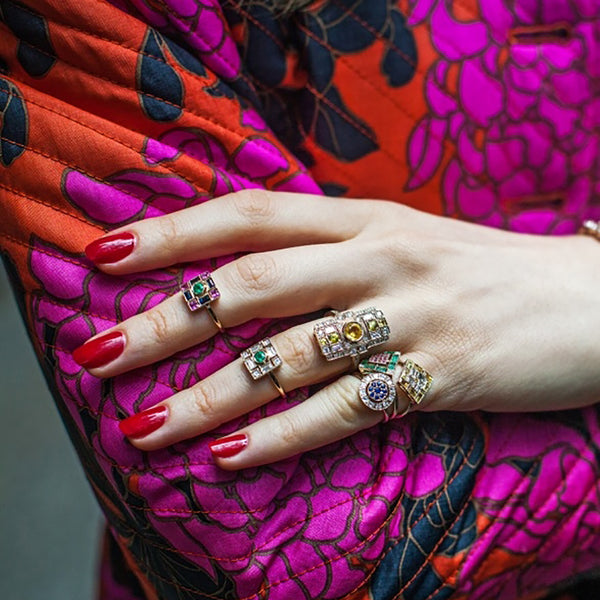 Harlequin Emerald Ring