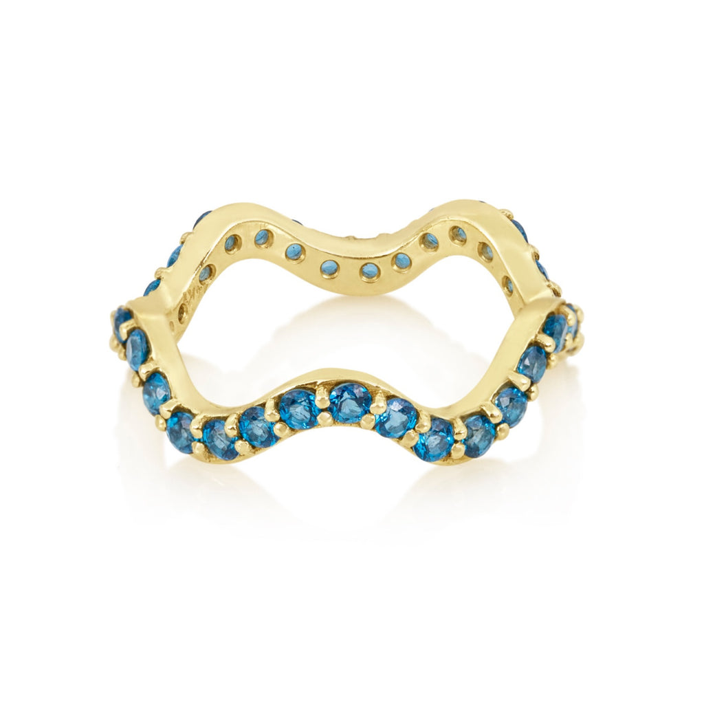 Blue Topaz Wiggly Band Ring