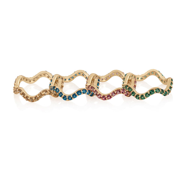 Blue Topaz Wiggly Band Ring