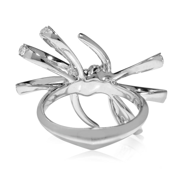 Diamond Barbed Wire Bow Ring