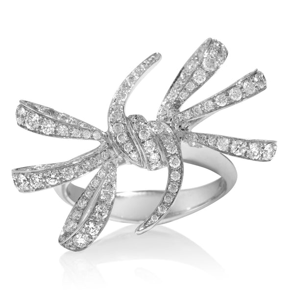 Diamond Barbed Wire Bow Ring