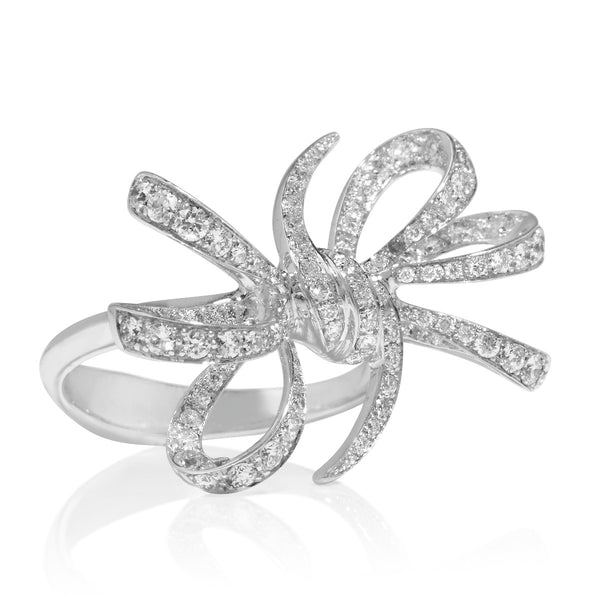 Diamond Barbed Wire Bow Ring