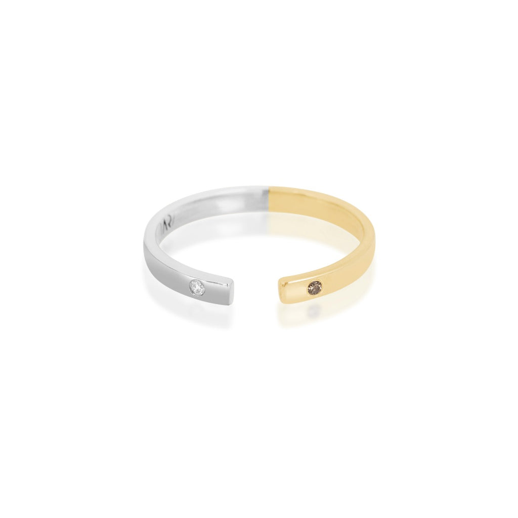 Champagne Diamond 50 50 Open Ring