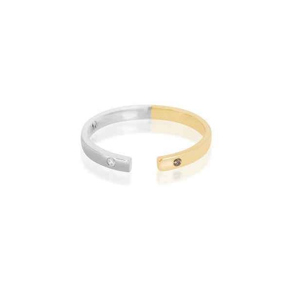 Champagne Diamond 50 50 Open Ring