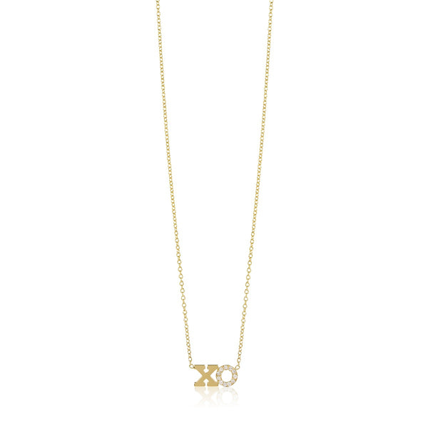 2 Initial Pave Set Necklace